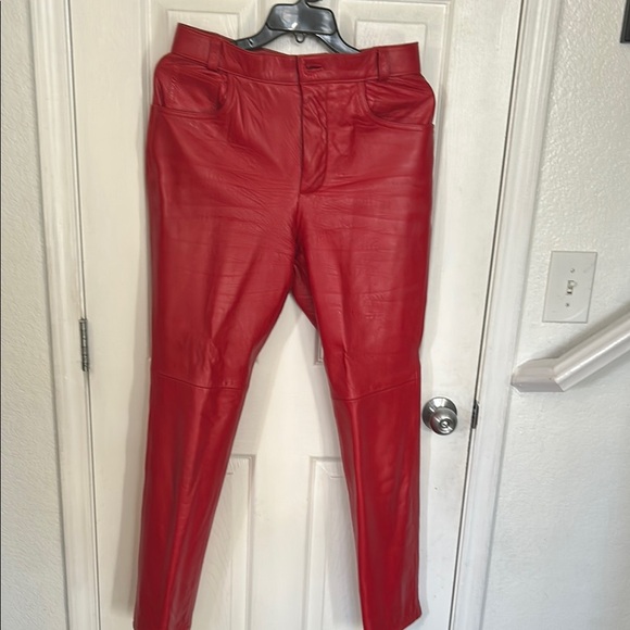 Red Leather Pants - Picture 1 of 1